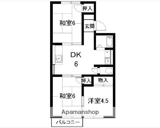 サンハイツ立松(3DK/2階)の間取り写真