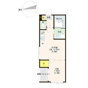 ル・シェール南名古屋(1LDK/3階)の間取り写真