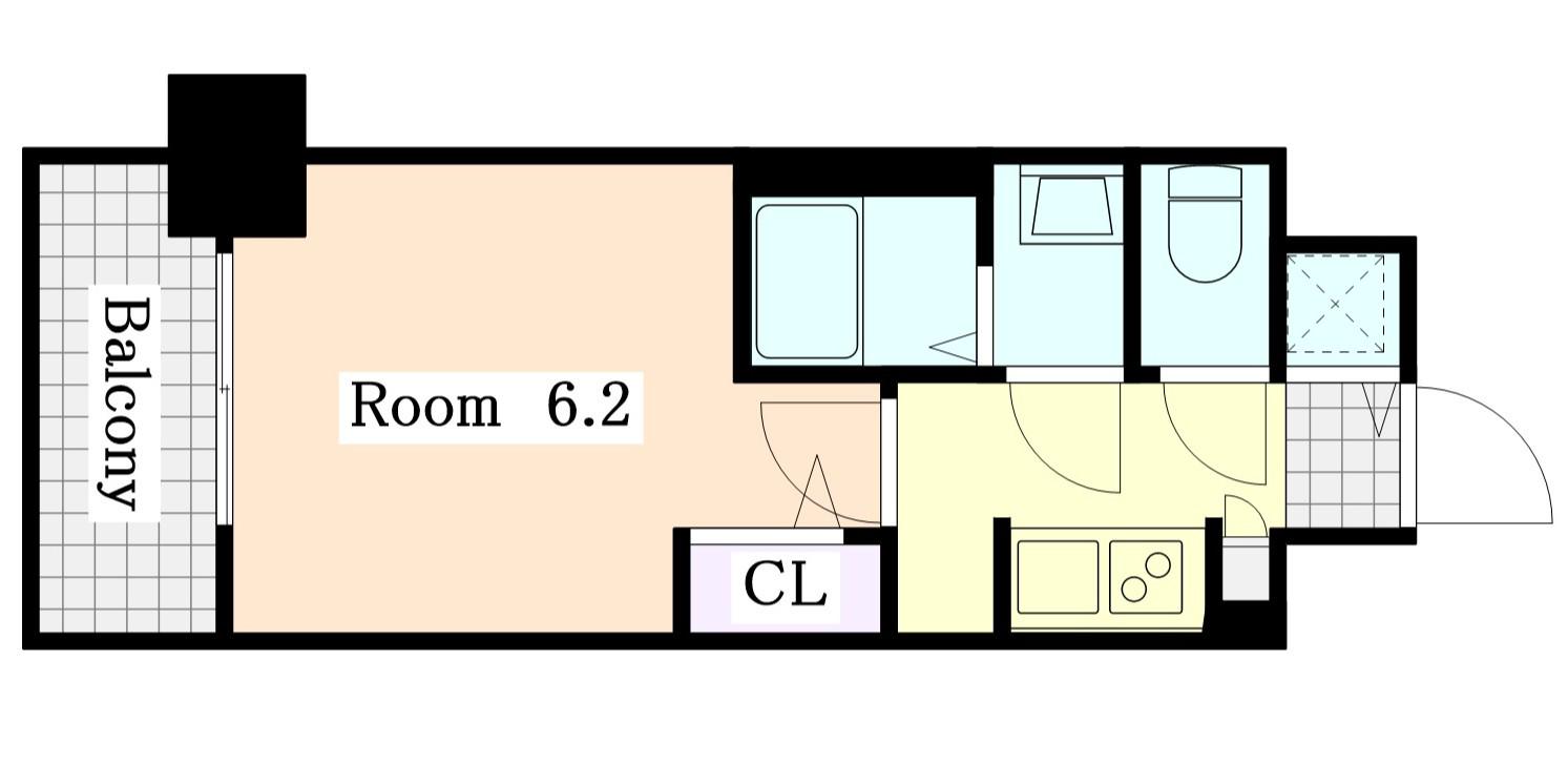 S-RESIDENCE神宮西駅前ASCENT(1K/14階)の間取り写真