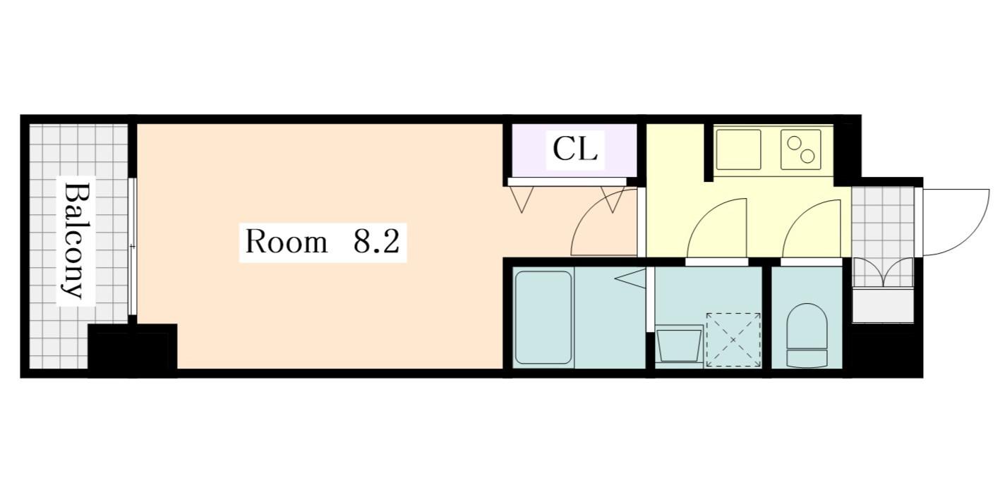 S-RESIDENCE金山ALTANO(1K/4階)の間取り写真