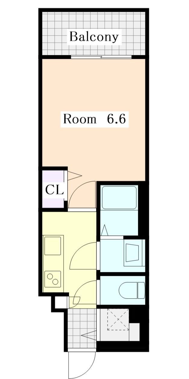 SーRESIDENCE金山EPURE12月契約限定(1K/2階)の間取り写真
