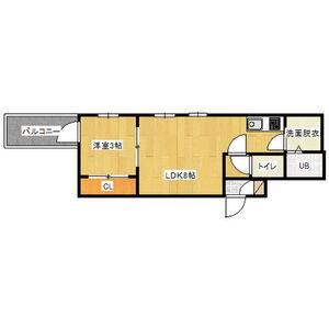 シェリム新瑞橋サウス(1LDK/2階)の間取り写真