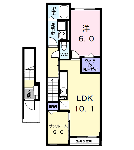セリーナ(1LDK/2階)の間取り写真