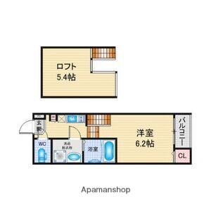 ジラソーレ(1K/1階)の間取り写真