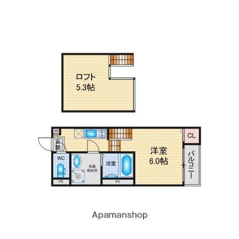 ジラソーレ(1K/1階)の間取り写真