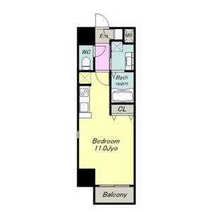 フローラ草平(ワンルーム/10階)の間取り写真