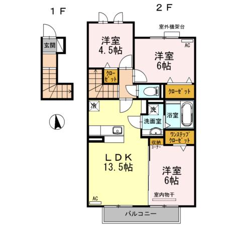 グランドソレイユ(3LDK/2階)の間取り写真