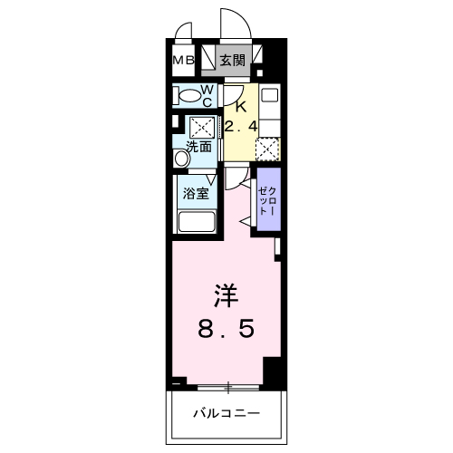 BRIGHT GATE 名古屋(1K/11階)の間取り写真