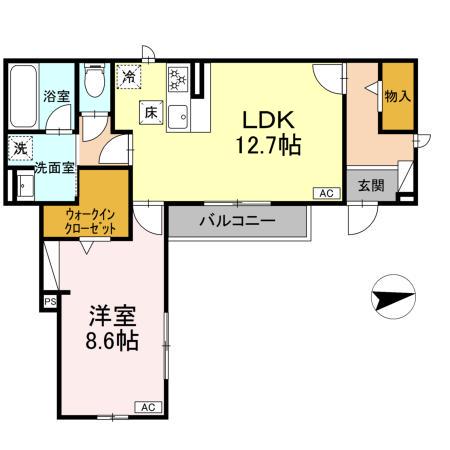 エスプレッシーヴォ(1LDK/1階)の間取り写真