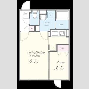 QUADOR神宮西(1LDK/5階)の間取り写真