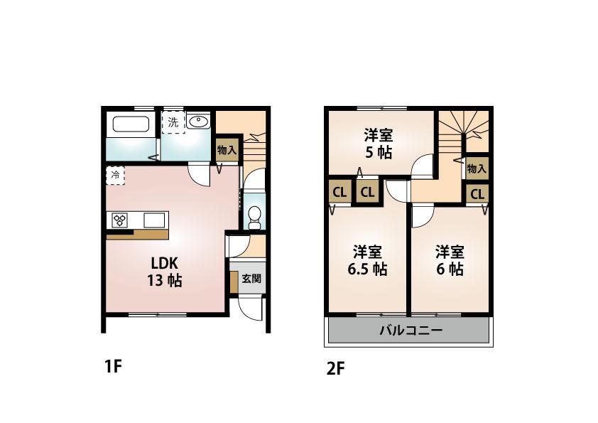 ＭＡＩＳＯＮＥＴＴＥ　ＰＡＲＫ　鳴浜(3LDK)の間取り写真