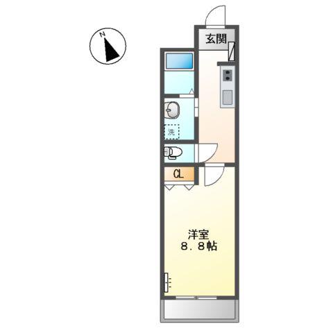 サンライト杏(1K/3階)の間取り写真