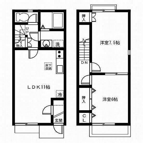 青樹　（ブルージュ）(2LDK)の間取り写真