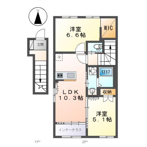 サル・ド・ルポ(2LDK/2階)の間取り写真