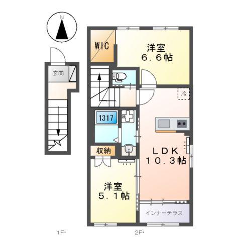 サル・ド・ルポ(2LDK/2階)の間取り写真