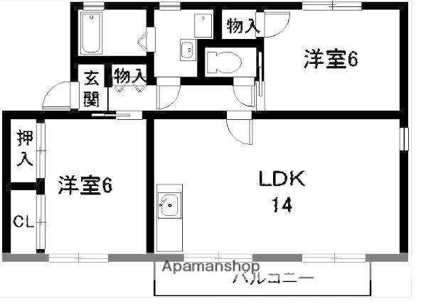 サン・クレイン(2LDK/1階)の間取り写真