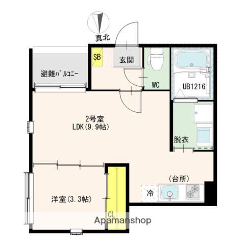 ハーモニーテラス西又兵ヱ町四丁目(1LDK/3階)の間取り写真