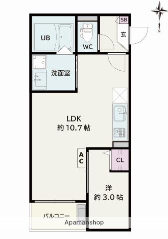 JACK SHINAGAWA Ⅰ(1LDK/3階)の間取り写真