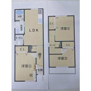 名鉄名古屋本線 本星崎駅 徒歩10分 2階建 築53年(3LDK)の間取り写真