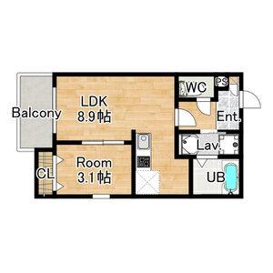 ジーメゾン港北ルシェリエQRコードに詳細有(1LDK/3階)の間取り写真