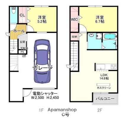 善進町4丁目連家轟(2LDK/1階)の間取り写真