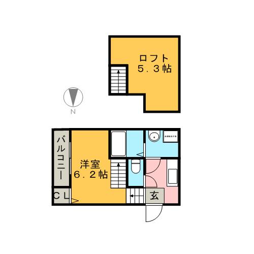 エスパシオフルーレ(ワンルーム/1階)の間取り写真