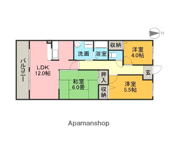 ハイツグリーンガーデン(3LDK/3階)の間取り写真