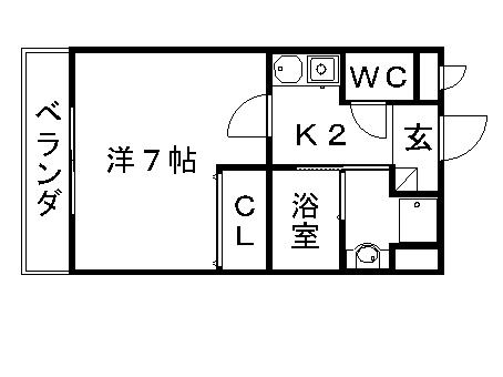 リリーパール大宝(1K/1階)の間取り写真