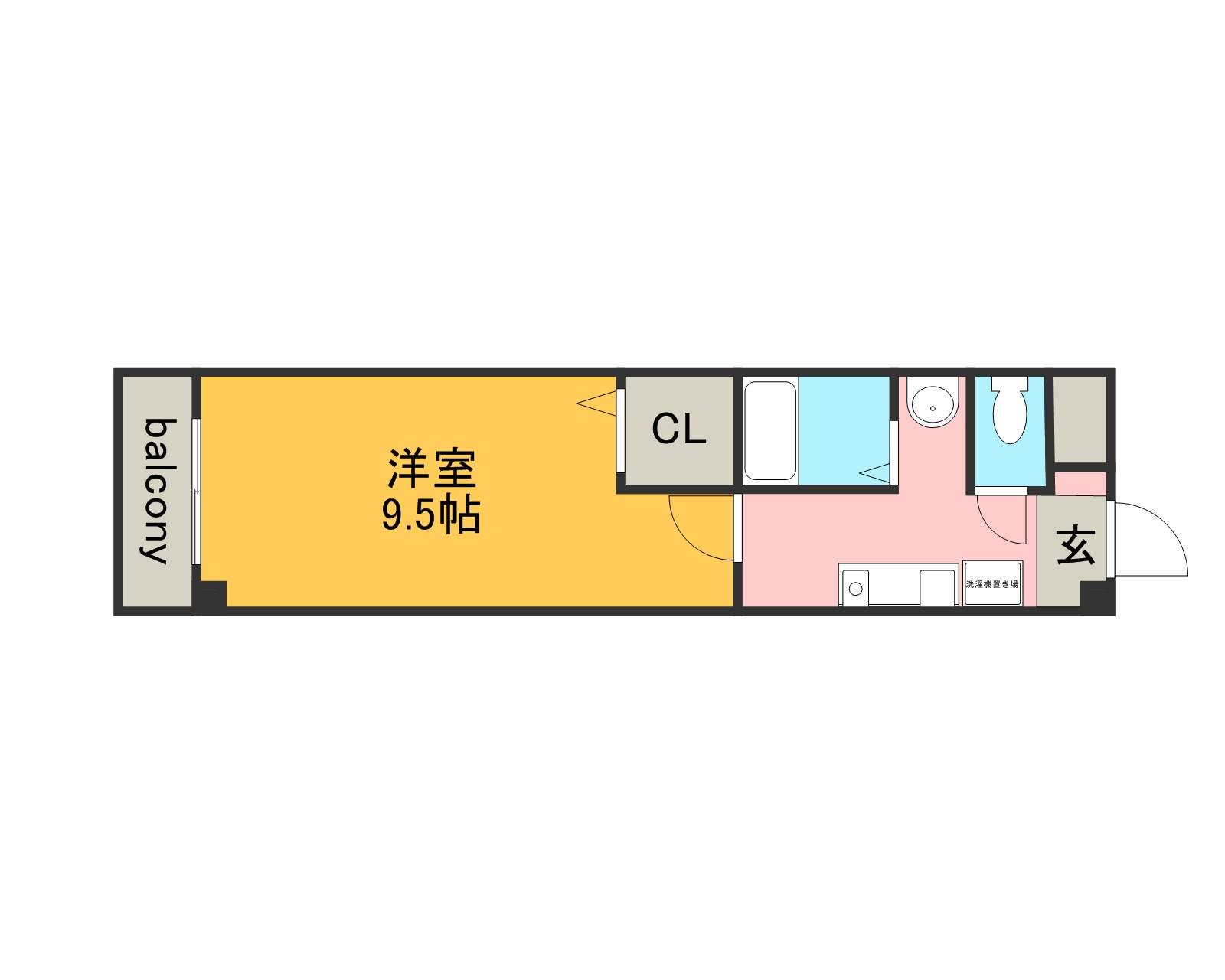 ル・ポミエ(1K/3階)の間取り写真