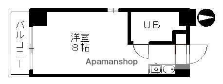 プレスイン明治(1K/2階)の間取り写真