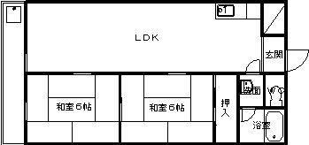 桜台ハイツ(2LDK/4階)の間取り写真