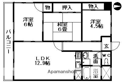 セブンスズキⅢ(3LDK/6階)の間取り写真