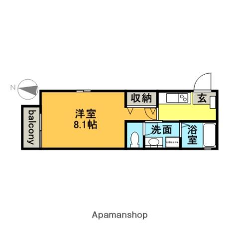 リブレア白鳥(1K/2階)の間取り写真