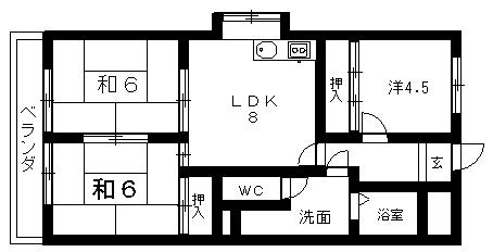 第3田中ビル(3LDK/6階)の間取り写真