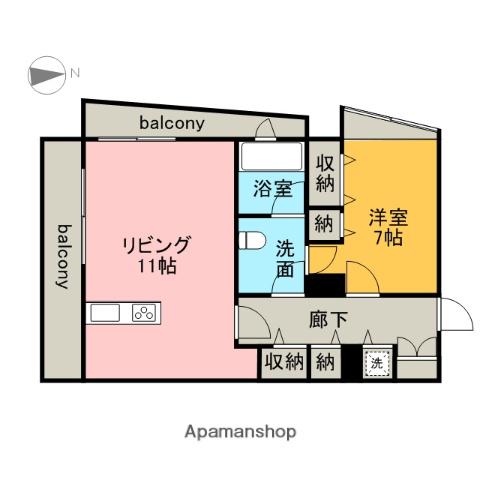 ヴァリエ東別院(1LDK/14階)の間取り写真