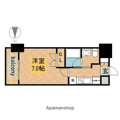 レジディア鶴舞(1K/9階)の間取り写真