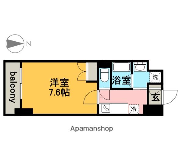 アマーレ葵(1K/4階)の間取り写真