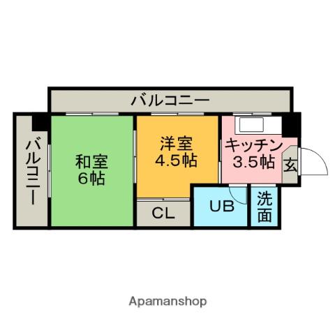 トラスト山王(2K/7階)の間取り写真