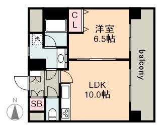 スタジオスクエア泉(1LDK/7階)の間取り写真