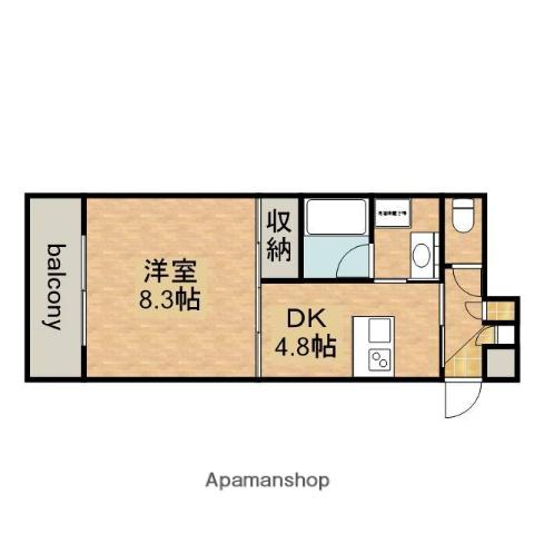 グランエターナ名古屋鶴舞(1DK/7階)の間取り写真