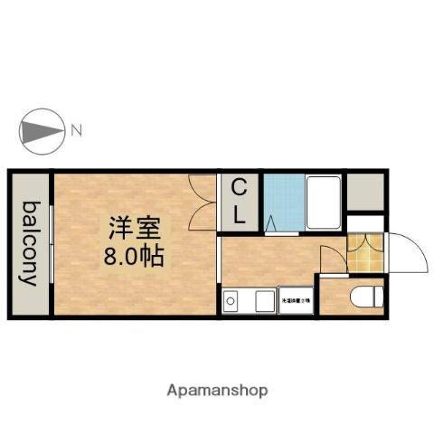 ホーメストつるまい(1K/5階)の間取り写真