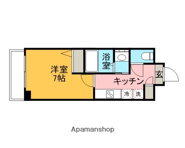 フローライト上前津(1K/6階)の間取り写真