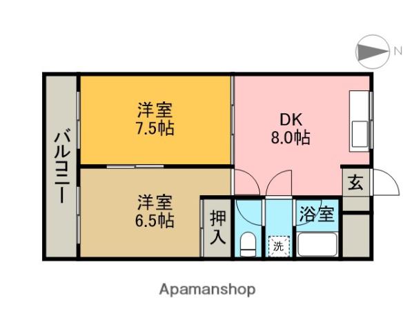 ブランメゾンコジマ(2DK/3階)の間取り写真