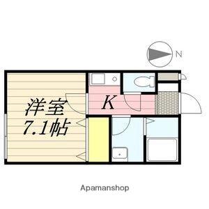 CASA松原(1K/2階)の間取り写真