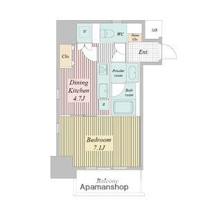 レジディア高岳(1K/15階)の間取り写真