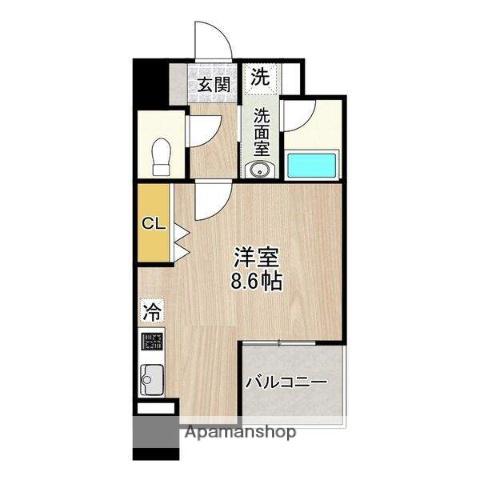 CITY SPIRE 名古屋大須(ワンルーム/4階)の間取り写真