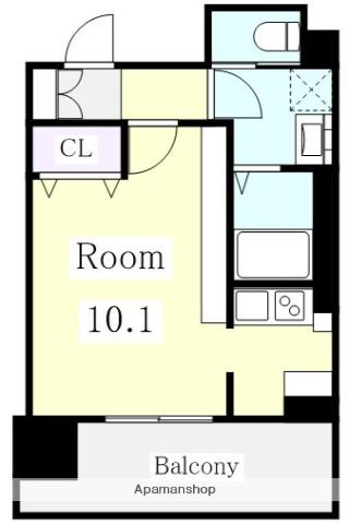 ルシェット白川公園(ワンルーム/8階)の間取り写真