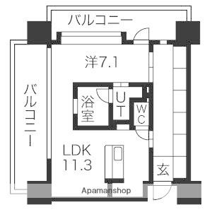 アーデン泉プレミア(1LDK/8階)の間取り写真