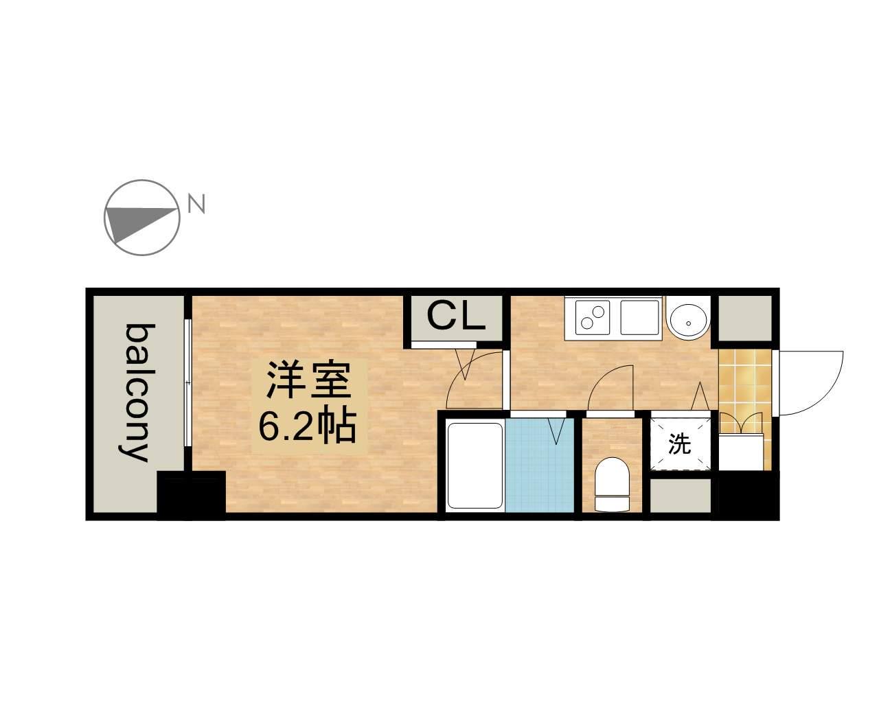 プレサンス鶴舞公園ウエスト(1K/11階)の間取り写真