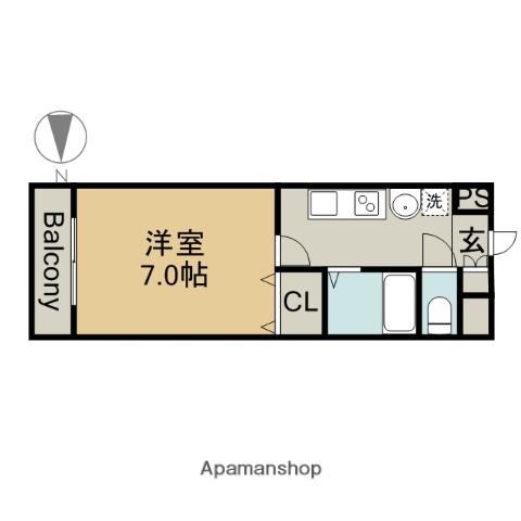 リプル千代田(1K/2階)の間取り写真